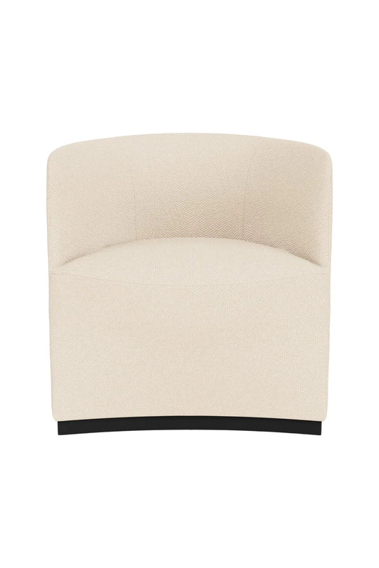 Luxury Beige Boucle Low-Back Club Chair Modern Italian Style for Villa