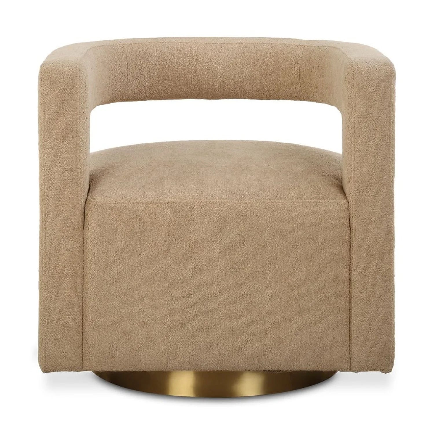Luxury Beige Boucle Swivel Chair Modern Italian Style for Villa