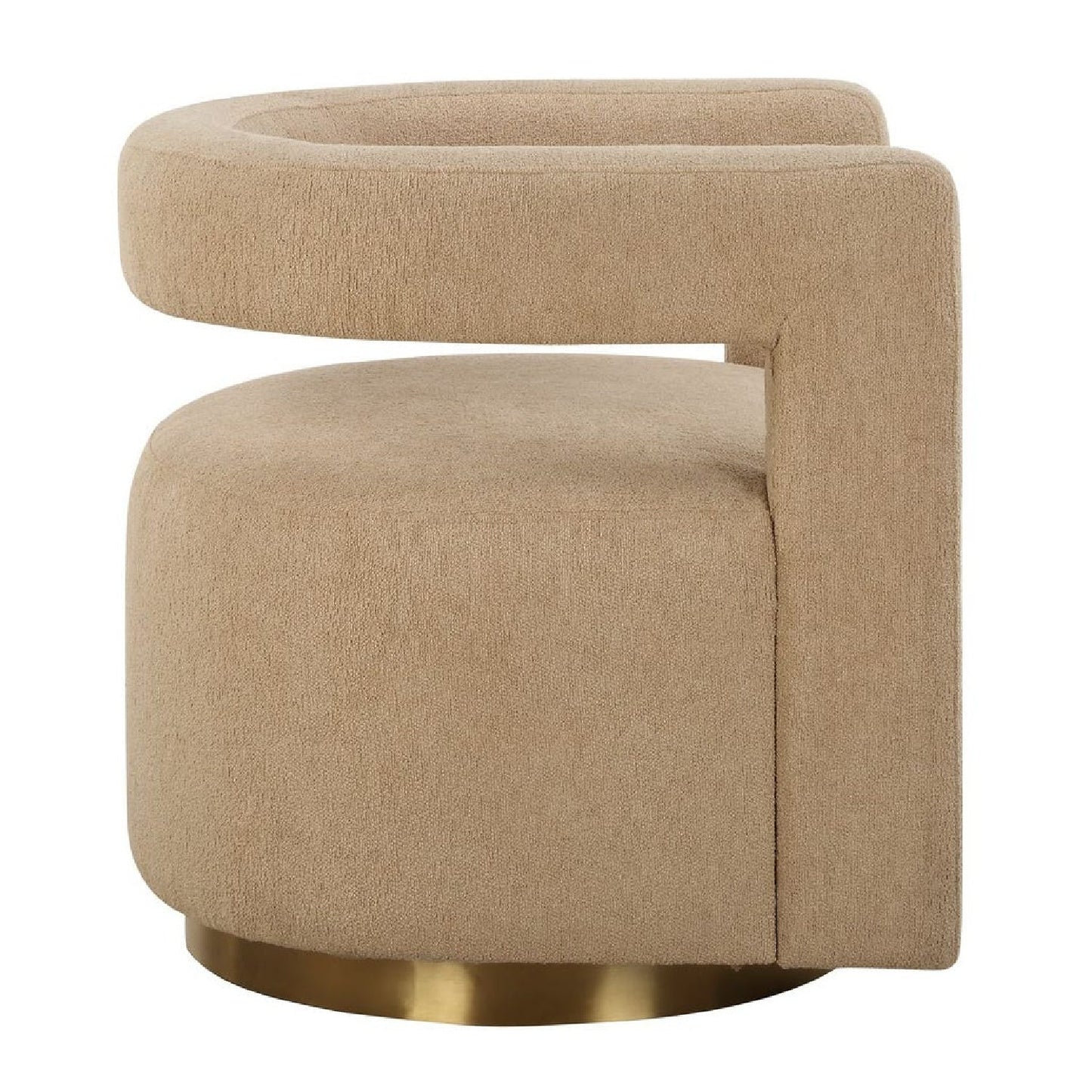 Luxury Beige Boucle Swivel Chair Modern Italian Style for Villa