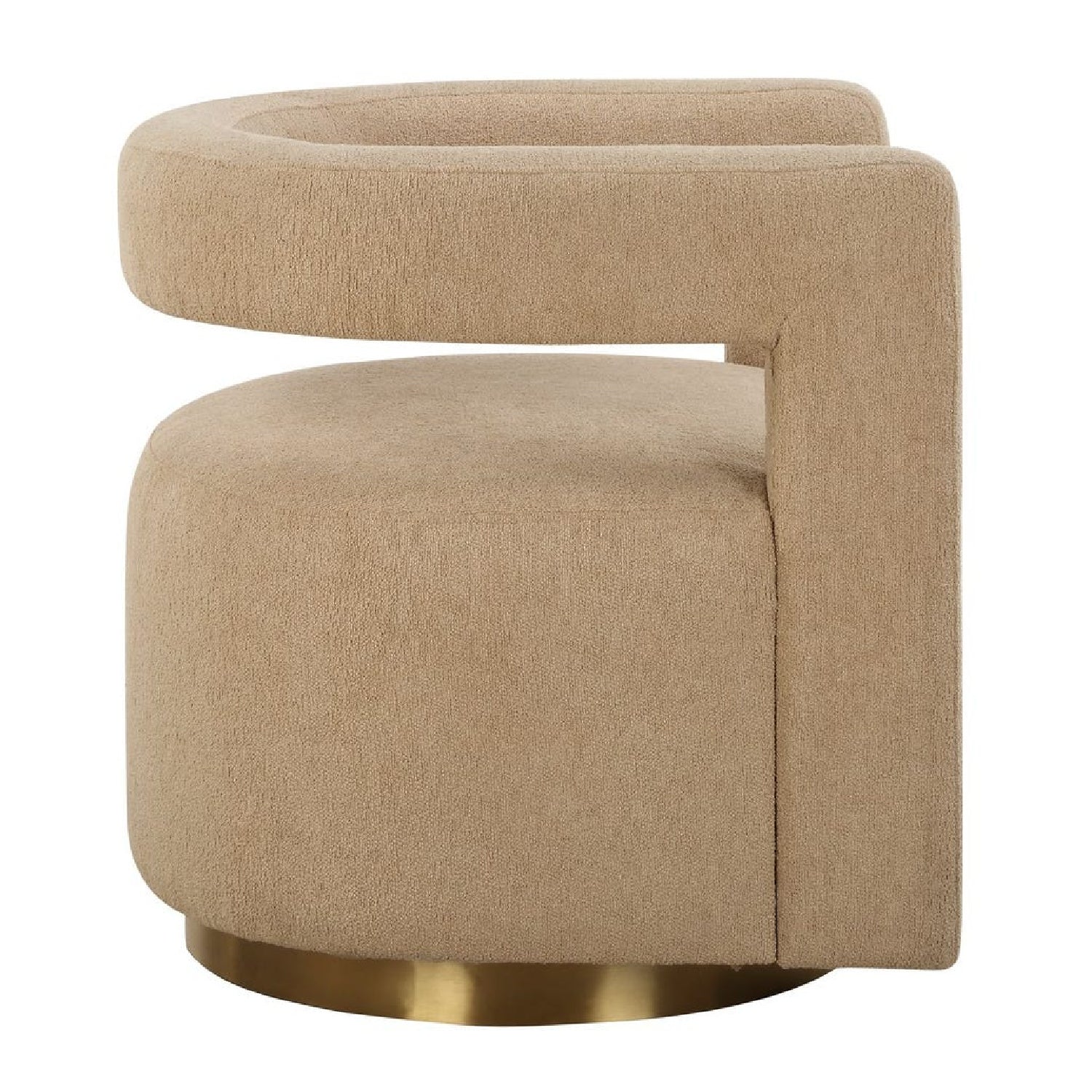 Luxury Beige Boucle Swivel Chair Modern Italian Style for Villa