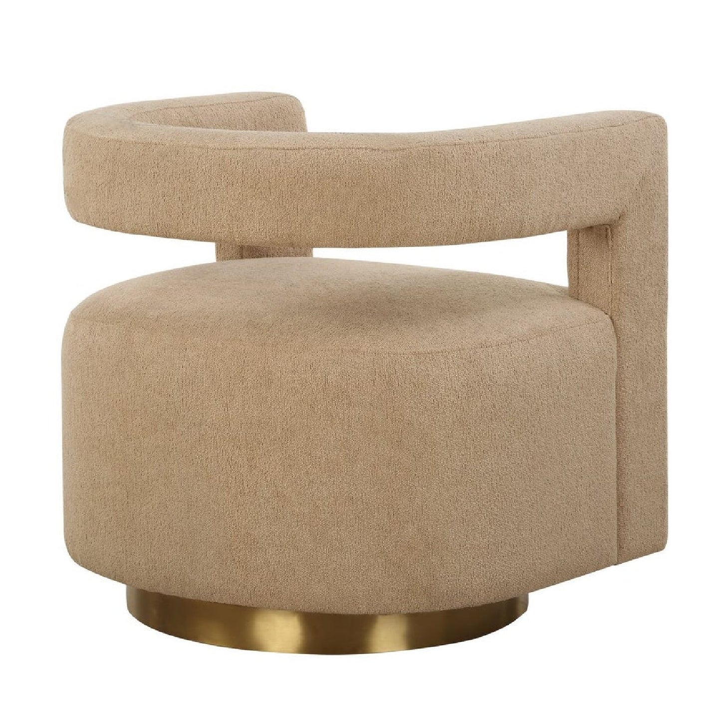 Luxury Beige Boucle Swivel Chair Modern Italian Style for Villa