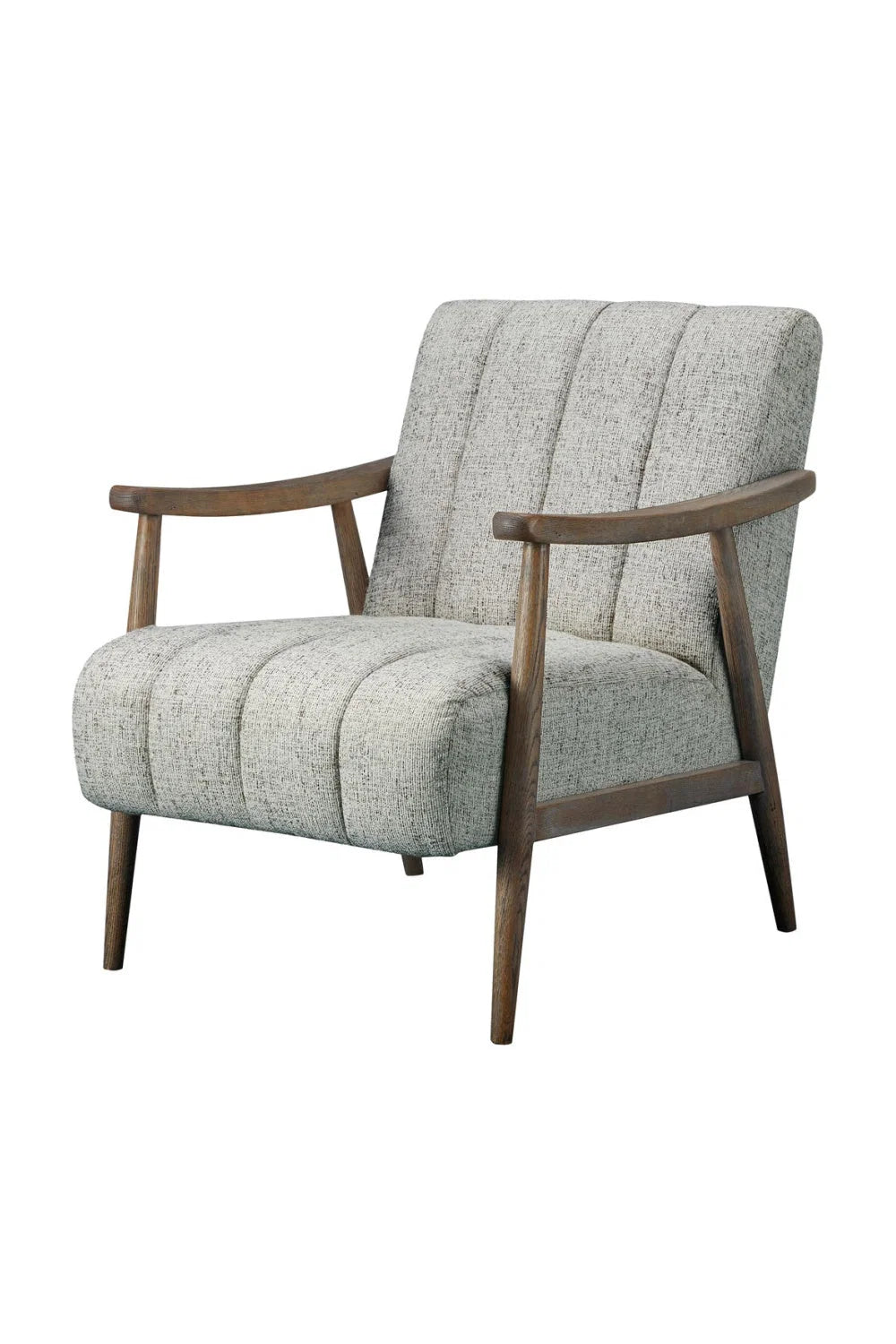 Luxury Beige Channeled Accent Chair European Style for Villa
