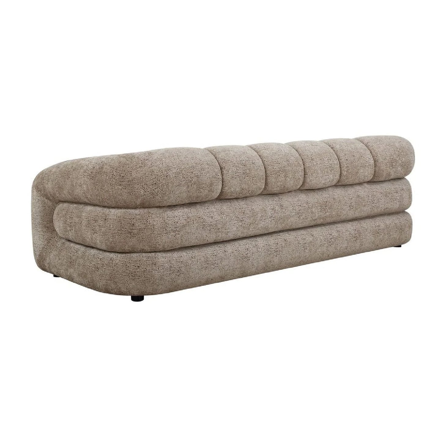 Luxury Beige Chenille Channeled Sofa Modern Italian Style for Villa