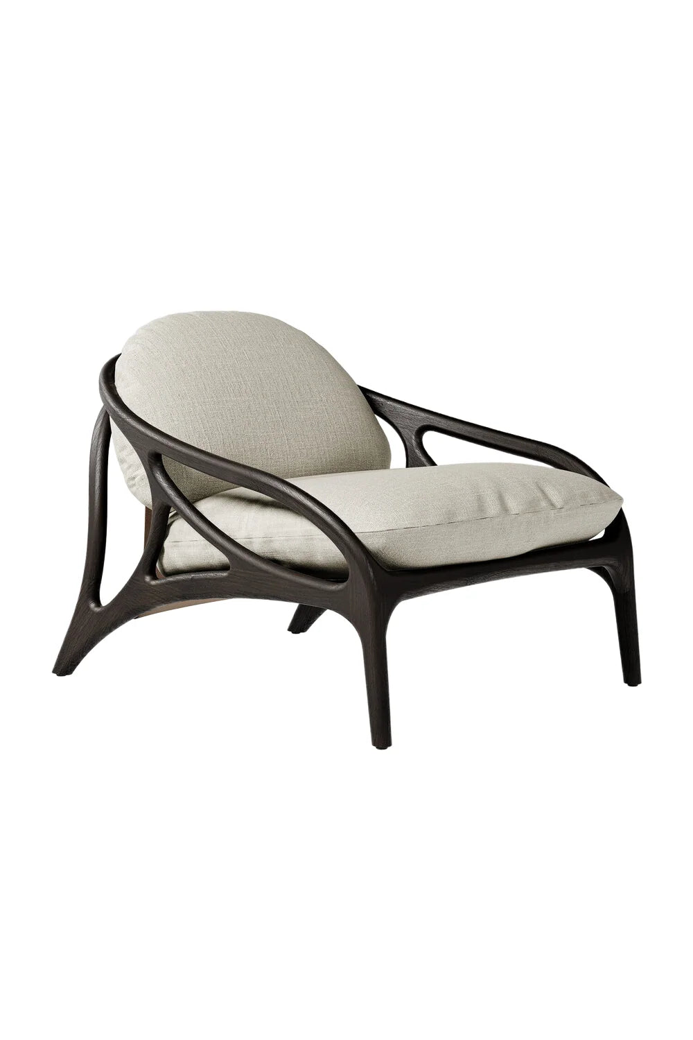 Luxury Beige Chenille Lounge Chair Modern Italian Style for Villa