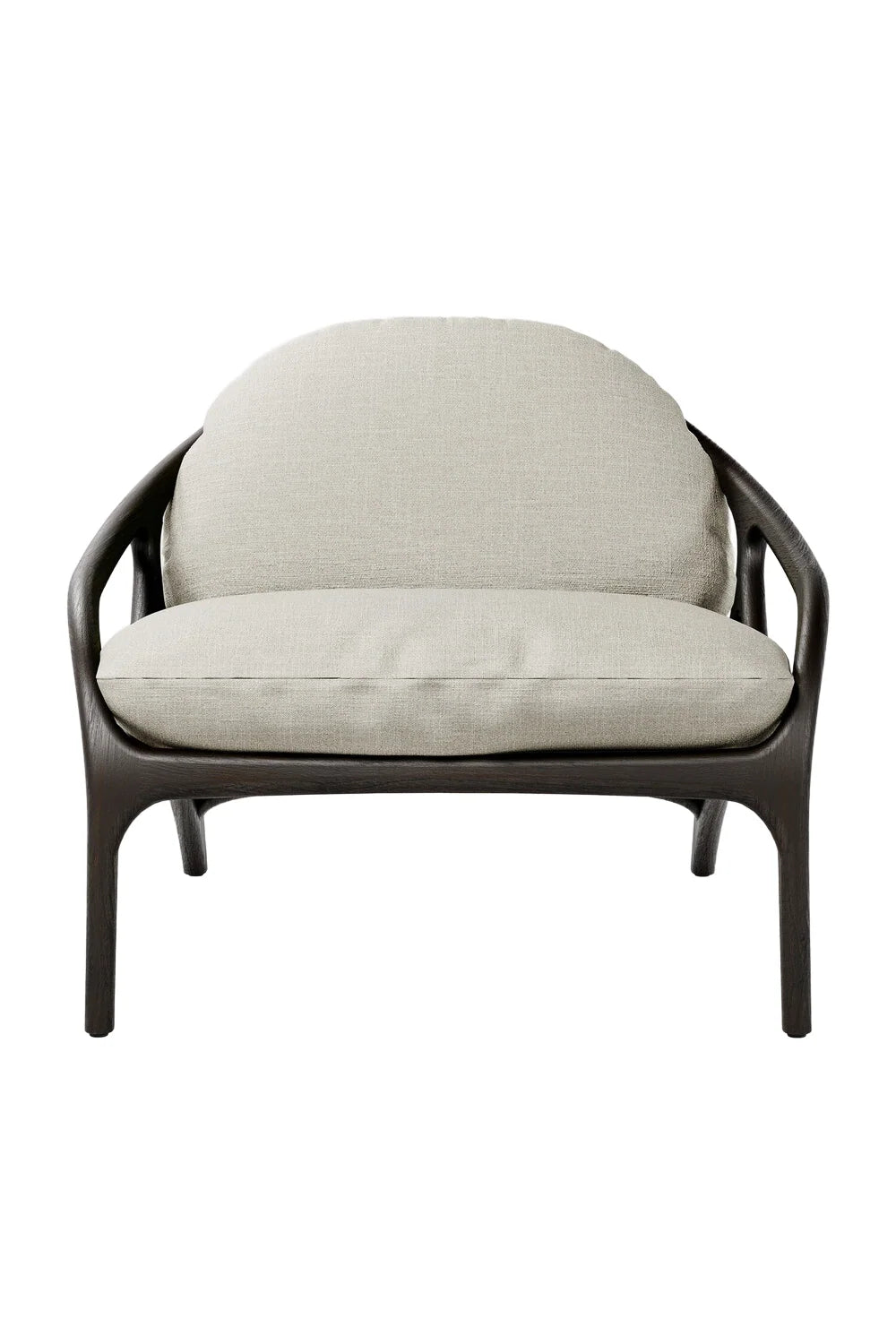 Luxury Beige Chenille Lounge Chair Modern Italian Style for Villa