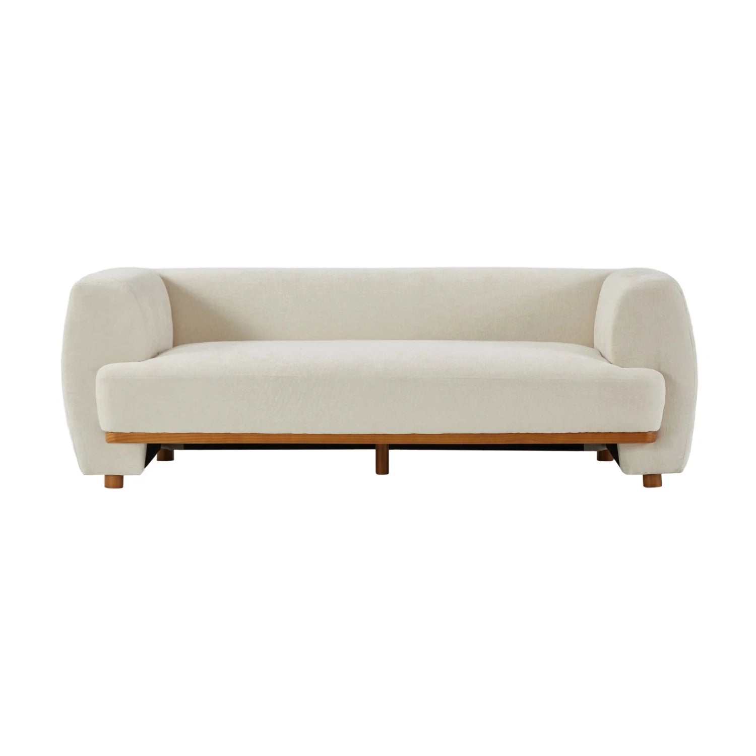 Luxury Beige Chenille Upholstered Sofa Modern Italian Style for Villa