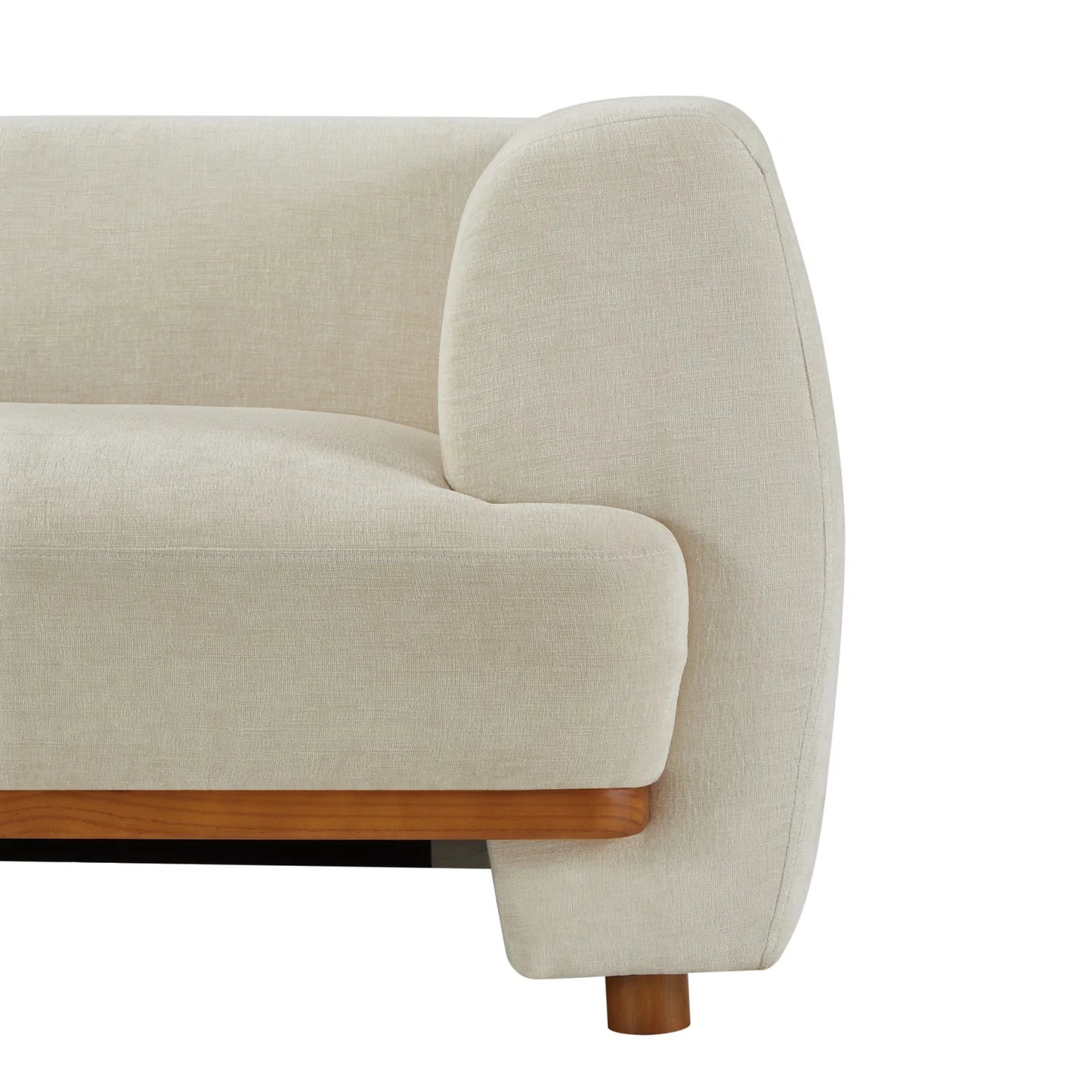 Luxury Beige Chenille Upholstered Sofa Modern Italian Style for Villa