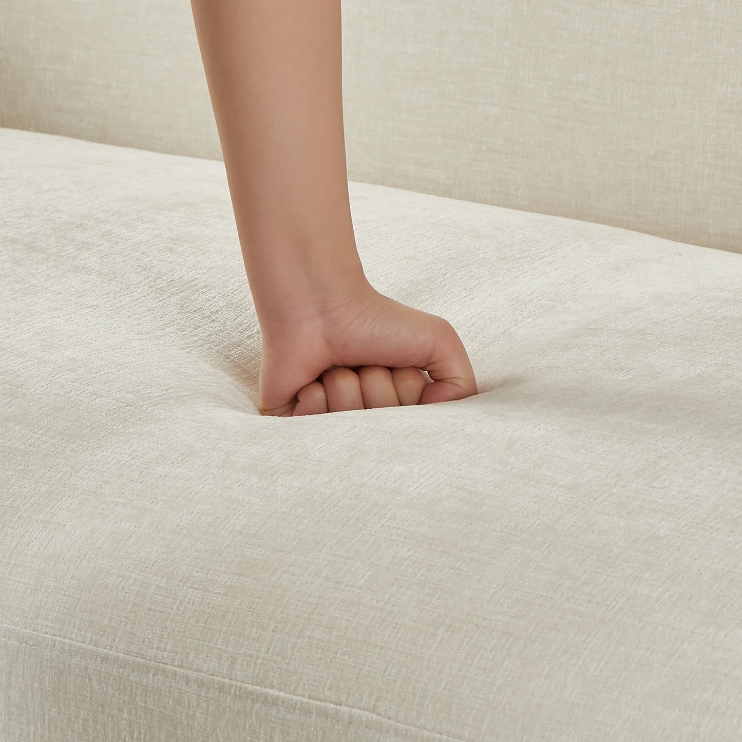 Luxury Beige Chenille Upholstered Sofa Modern Italian Style for Villa