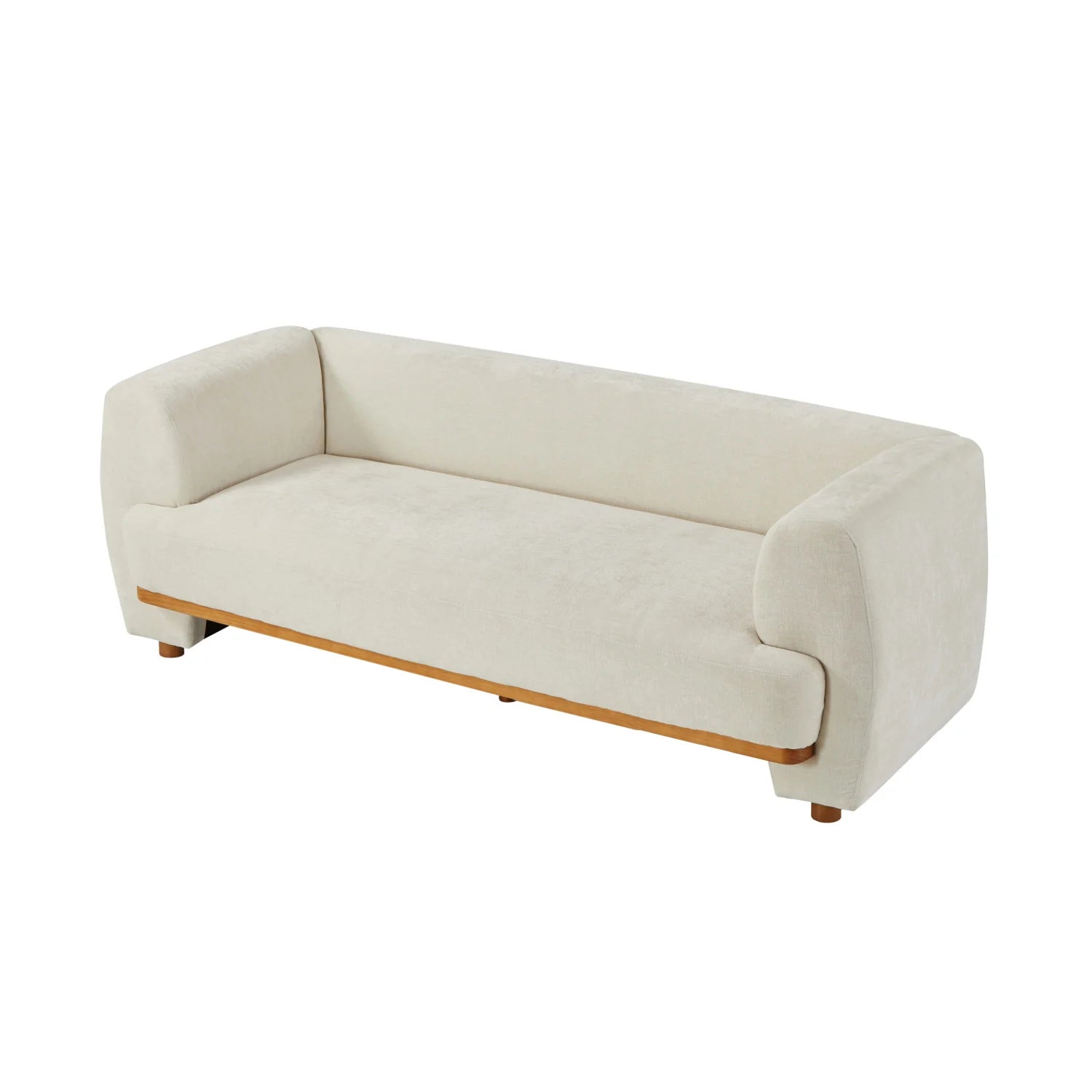 Luxury Beige Chenille Upholstered Sofa Modern Italian Style for Villa