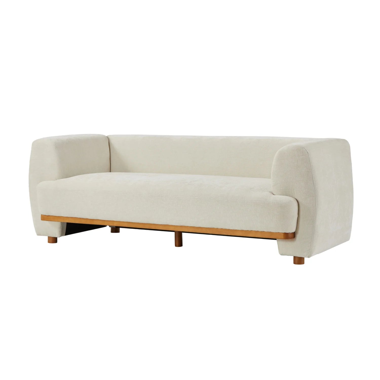 Luxury Beige Chenille Upholstered Sofa Modern Italian Style for Villa
