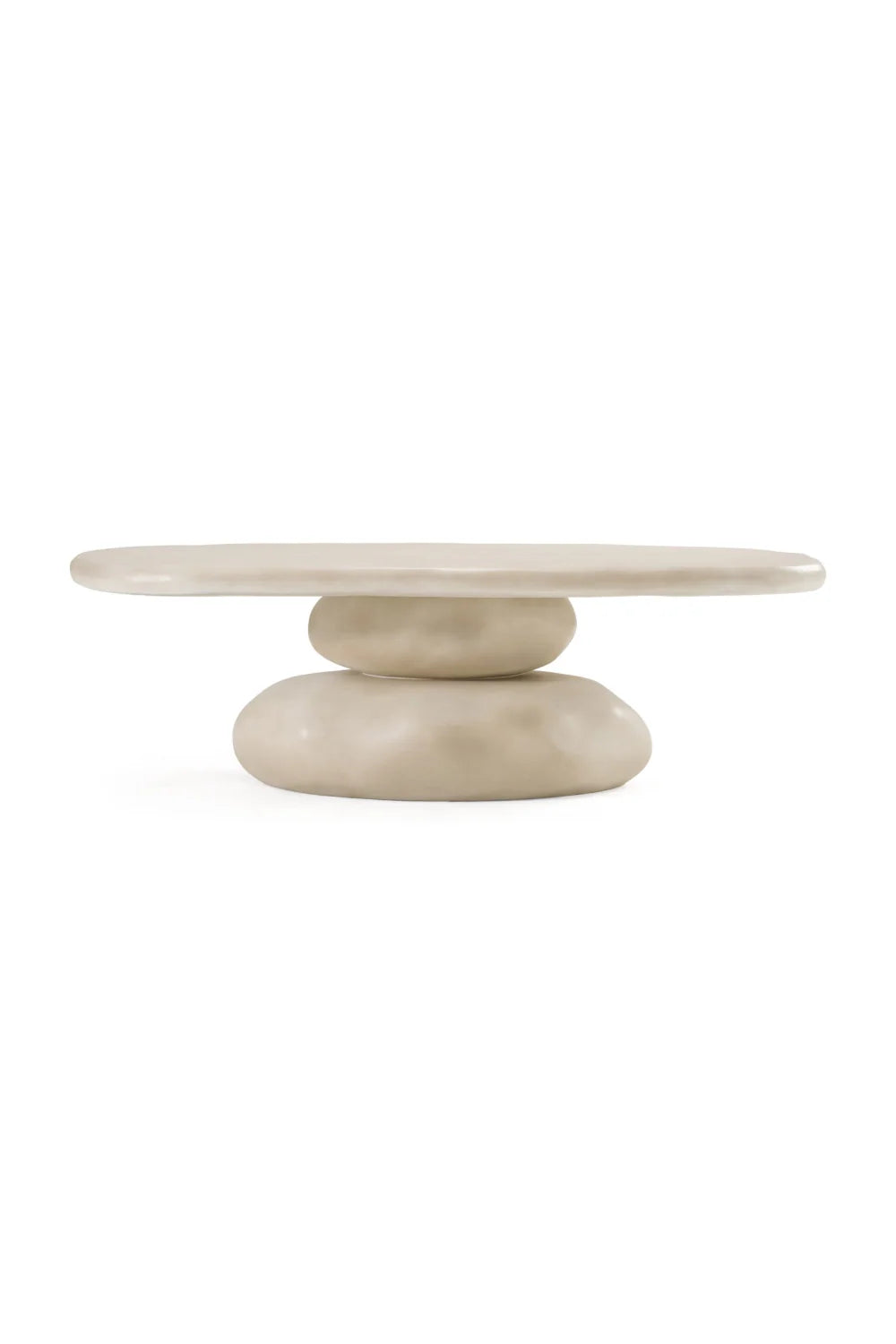 Luxury Beige Concrete Coffee Table Modern Italian Style for Villa