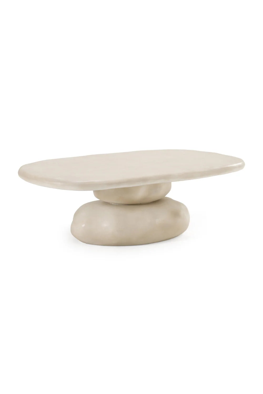 Luxury Beige Concrete Coffee Table Modern Italian Style for Villa