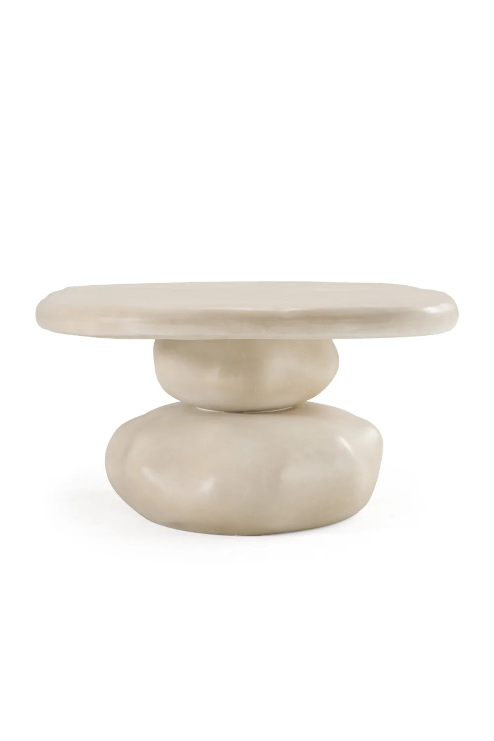 Luxury Beige Concrete Coffee Table Modern Italian Style for Villa