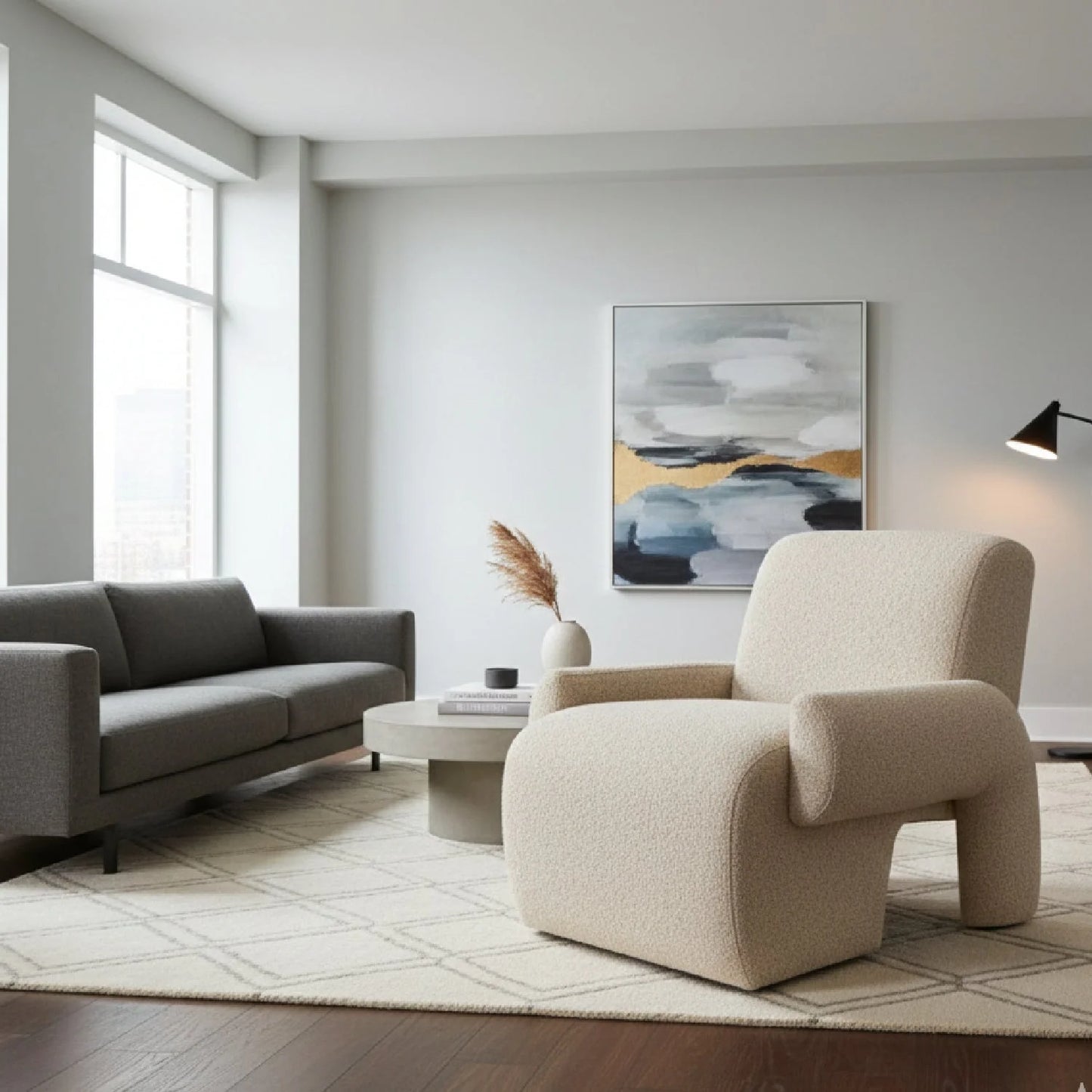 Luxury Beige Contemporary Accent Chair European Style for Villa