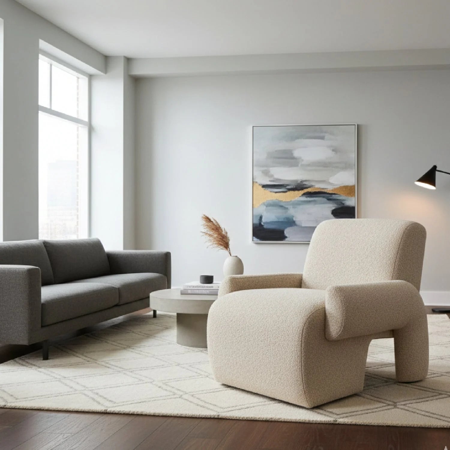Luxury Beige Contemporary Accent Chair European Style for Villa