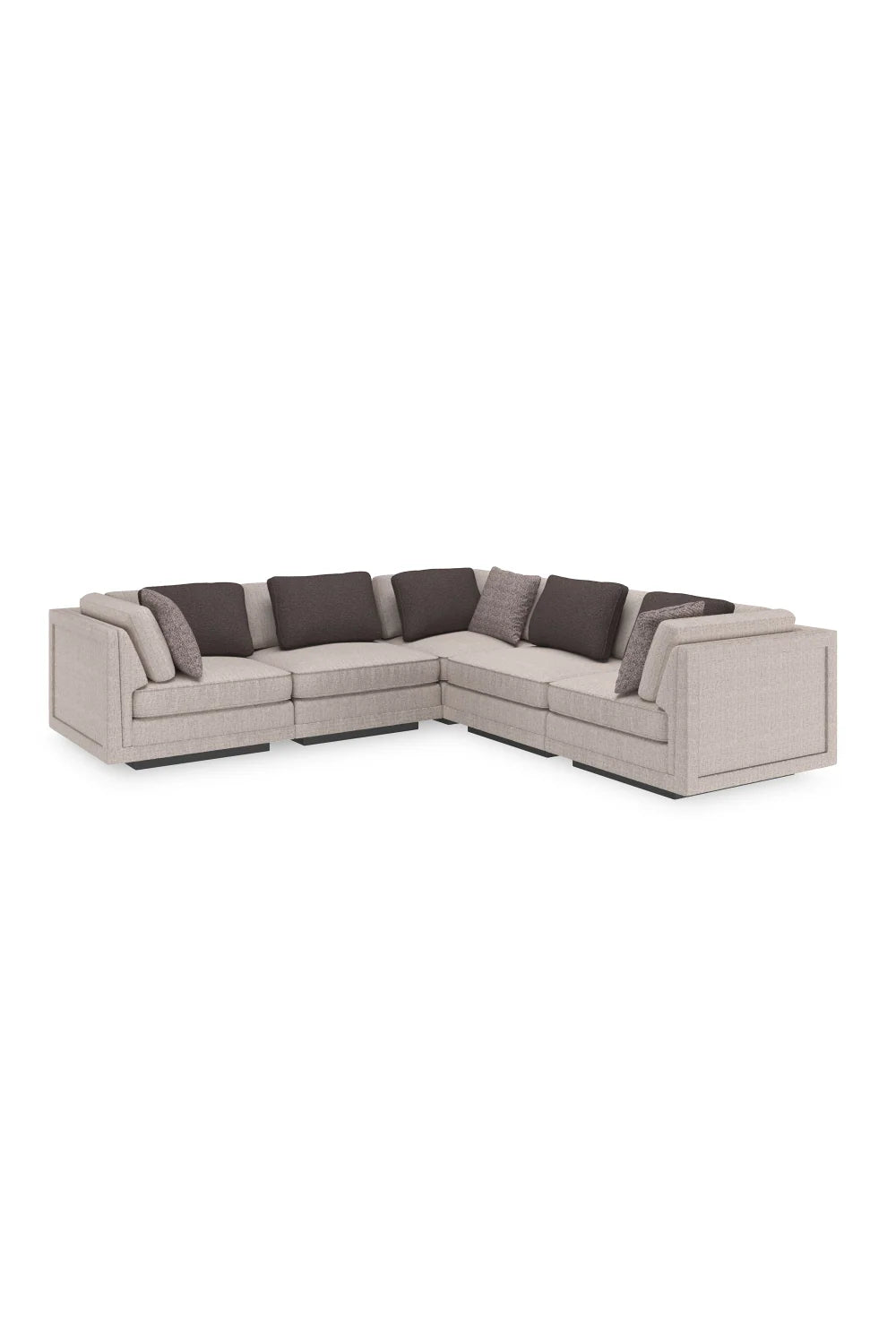Luxury Beige Corner Sectional Sofa Modern Italian Style for Villa