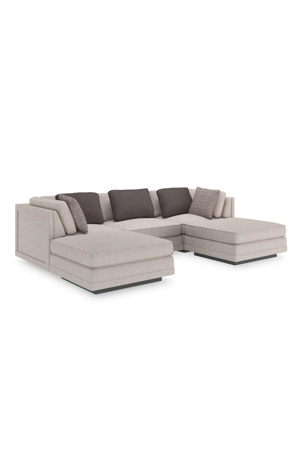 Luxury Beige Corner Sectional Sofa Modern Italian Style for Villa