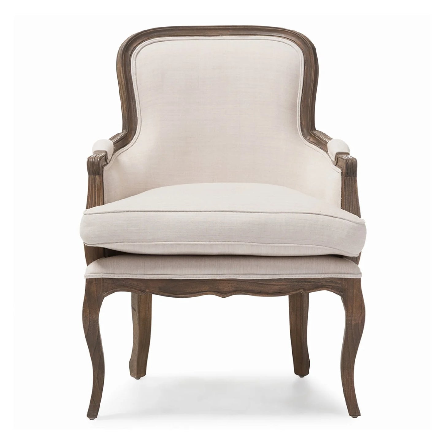 Luxury Beige Cotton Accent Chair Modern Italian Style for Villa