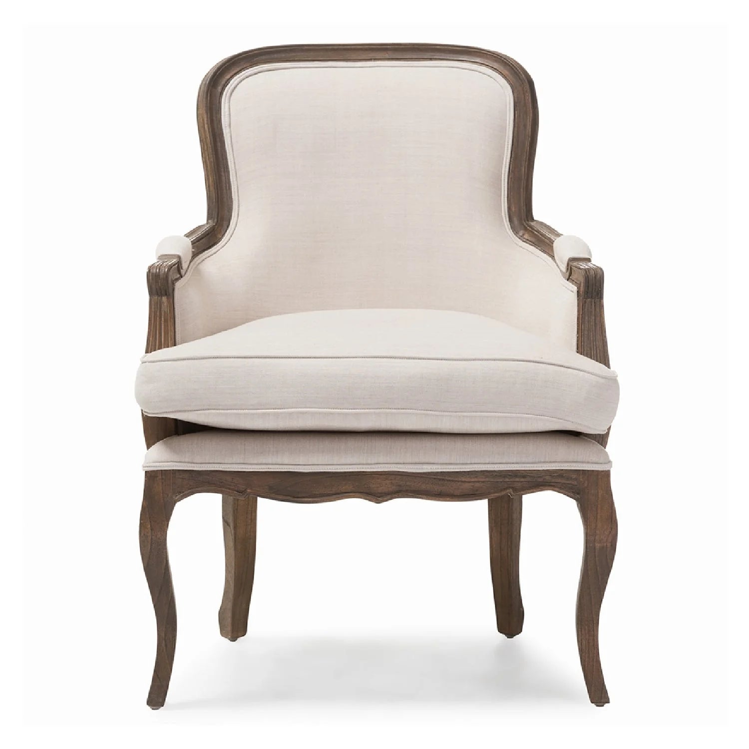 Luxury Beige Cotton Accent Chair Modern Italian Style for Villa