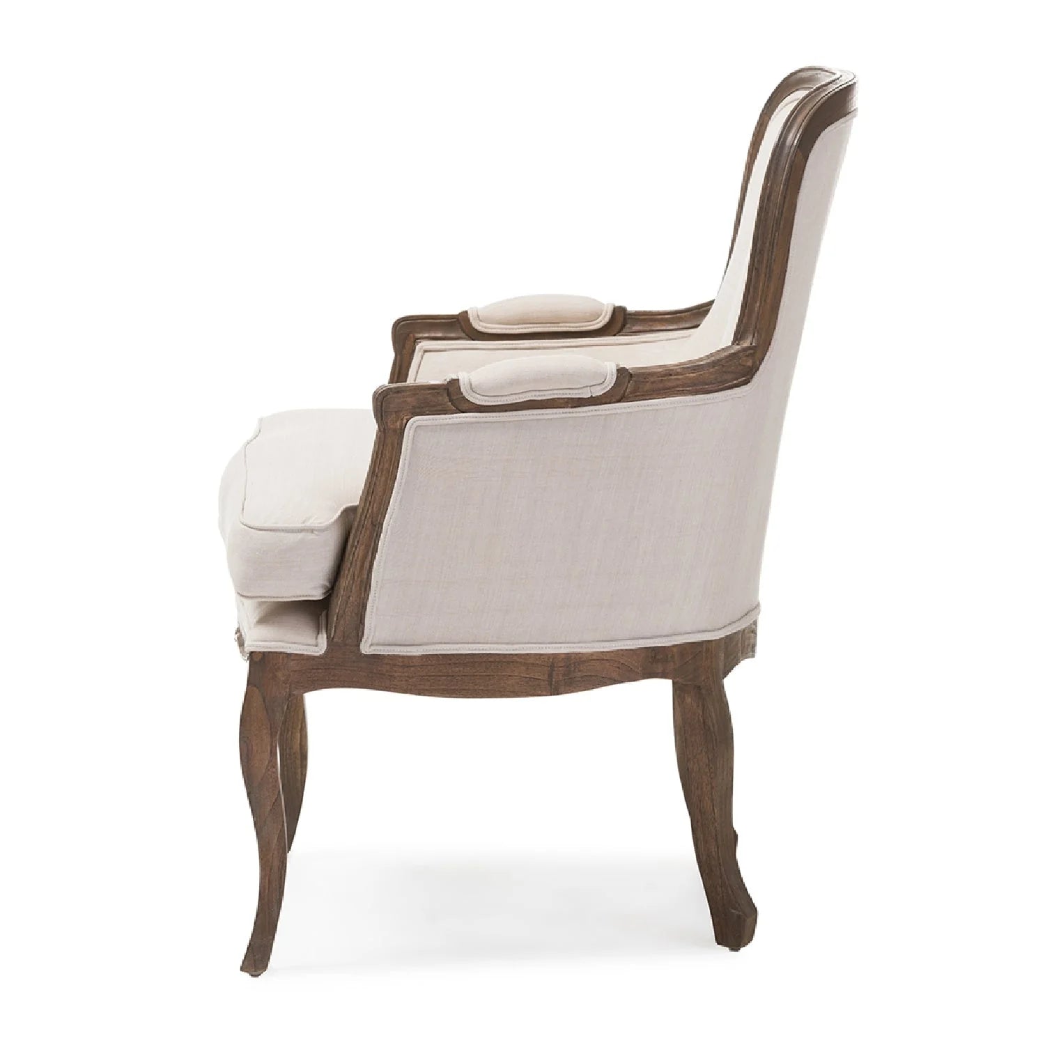 Luxury Beige Cotton Accent Chair Modern Italian Style for Villa