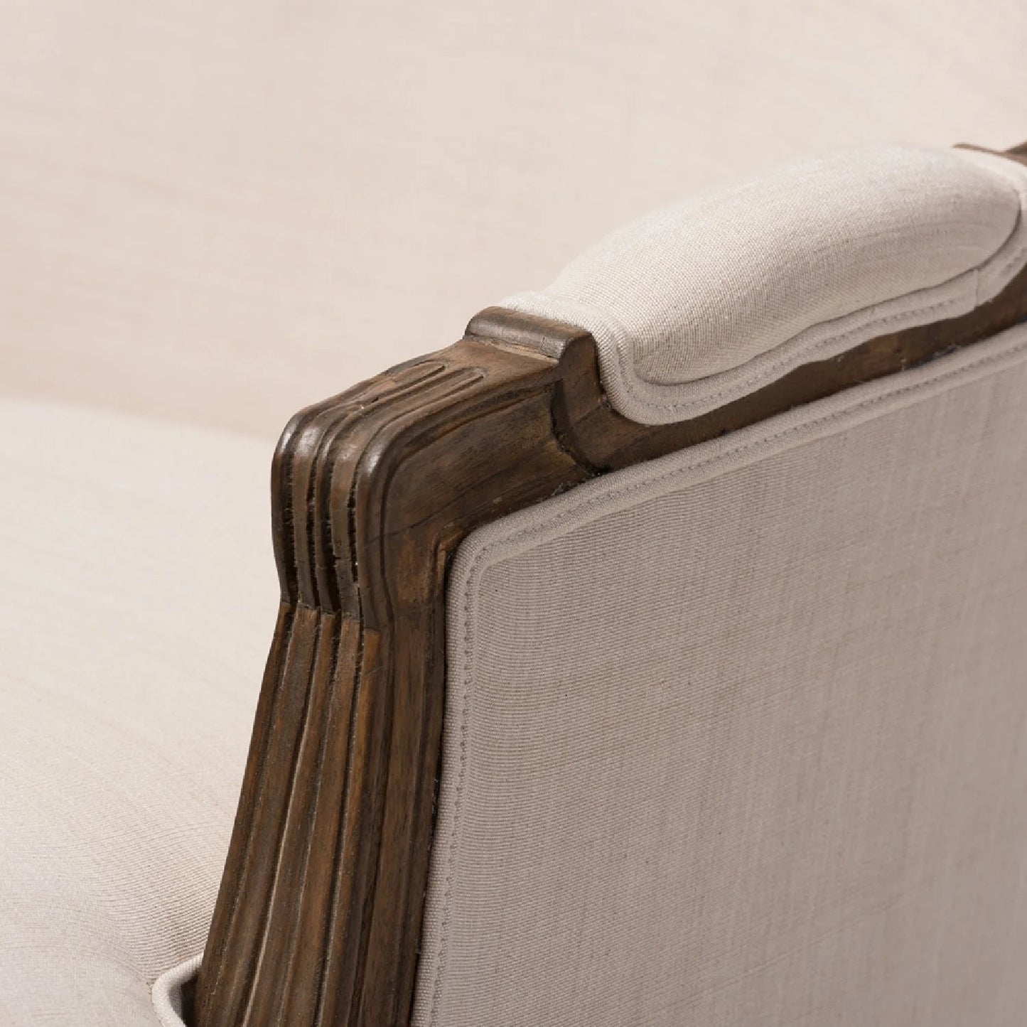 Luxury Beige Cotton Accent Chair Modern Italian Style for Villa