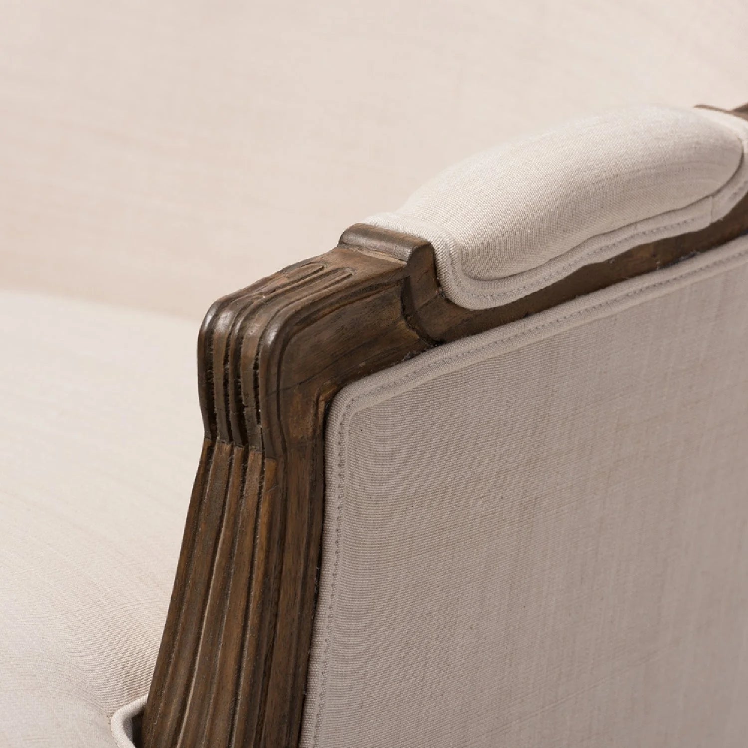 Luxury Beige Cotton Accent Chair Modern Italian Style for Villa
