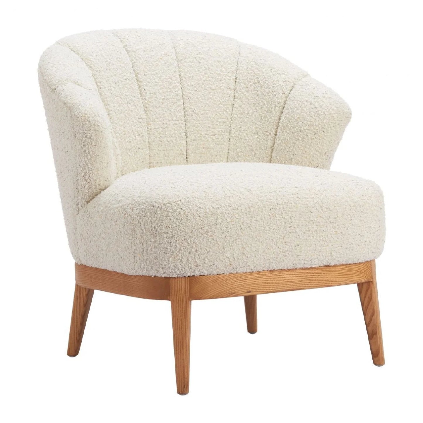 Luxury Beige Curved Back Lounge Chair European Style for Villa