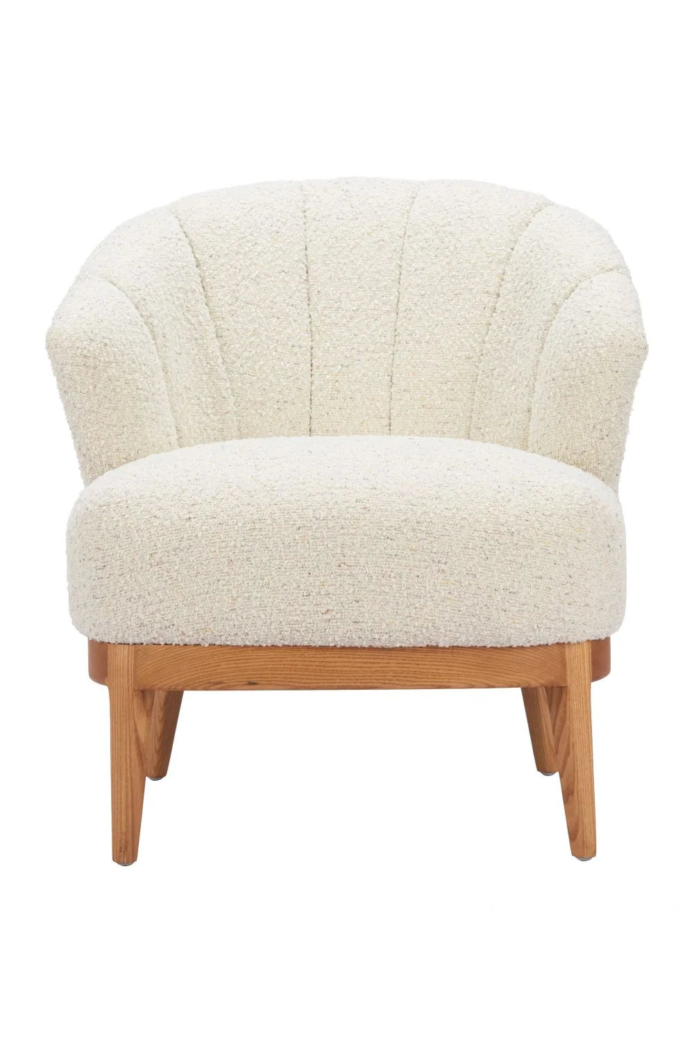 Luxury Beige Curved Back Lounge Chair European Style for Villa