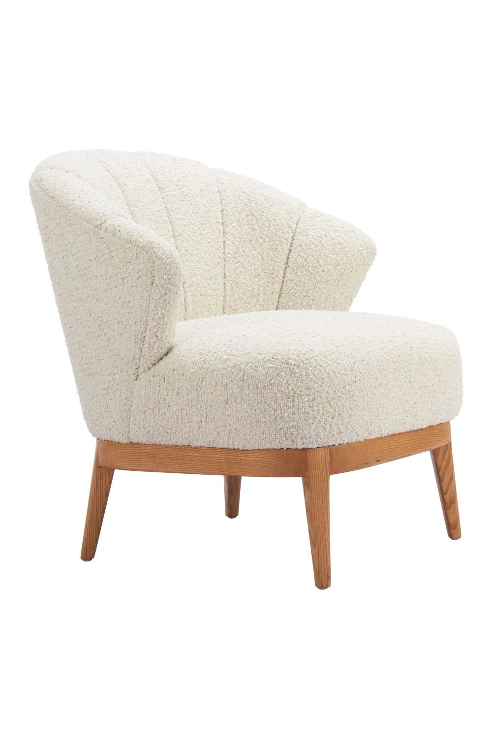 Luxury Beige Curved Back Lounge Chair European Style for Villa