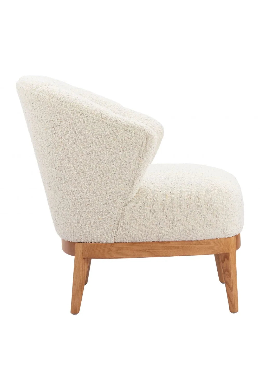 Luxury Beige Curved Back Lounge Chair European Style for Villa