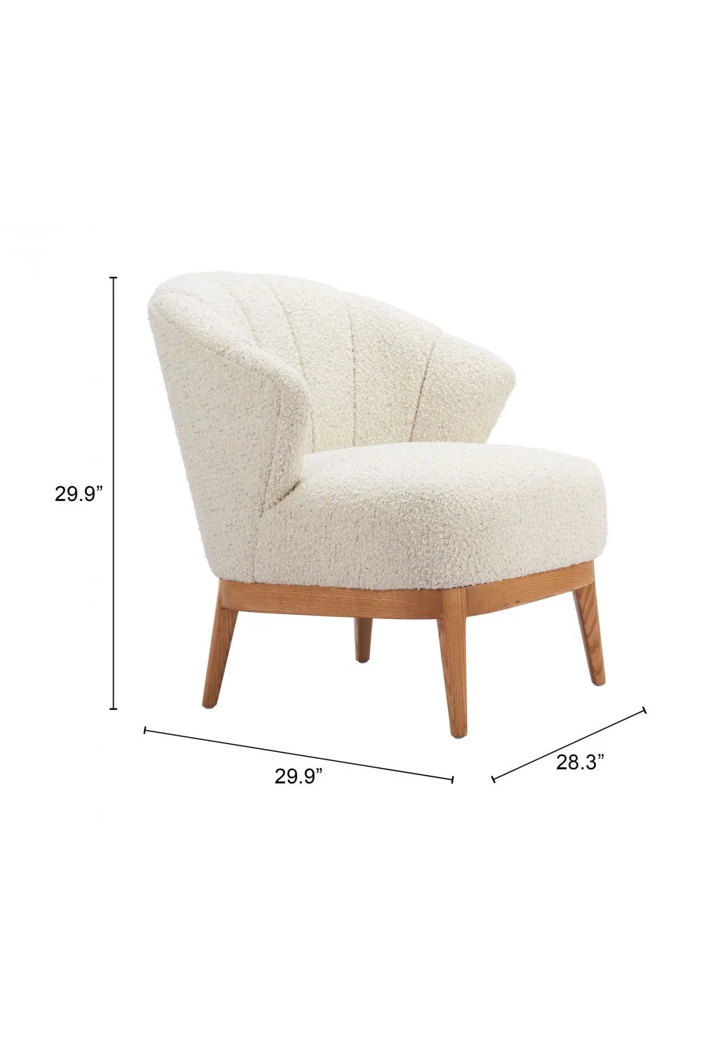 Luxury Beige Curved Back Lounge Chair European Style for Villa