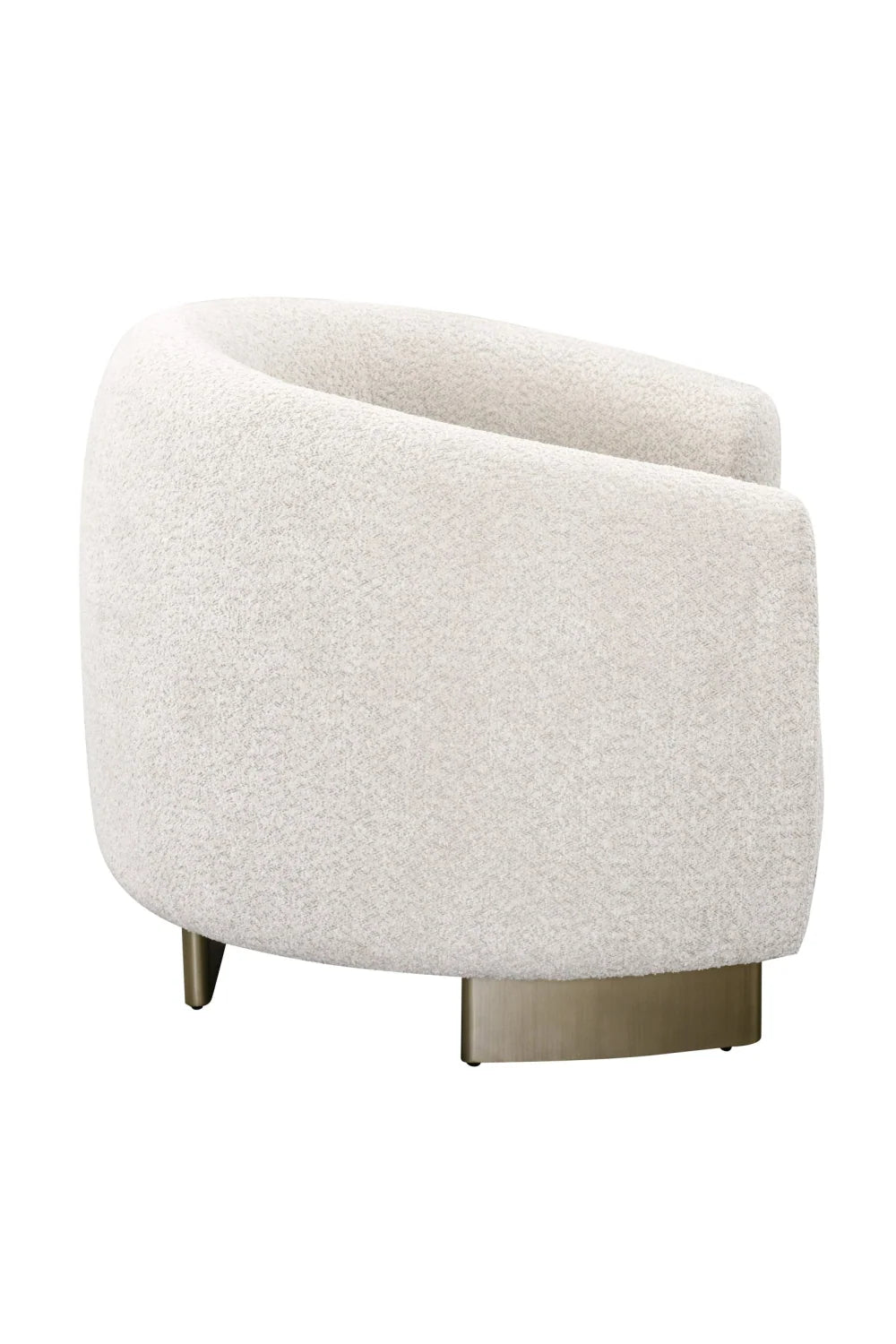 Luxury Beige Curved Fabric Accent Chair European Style for Villa