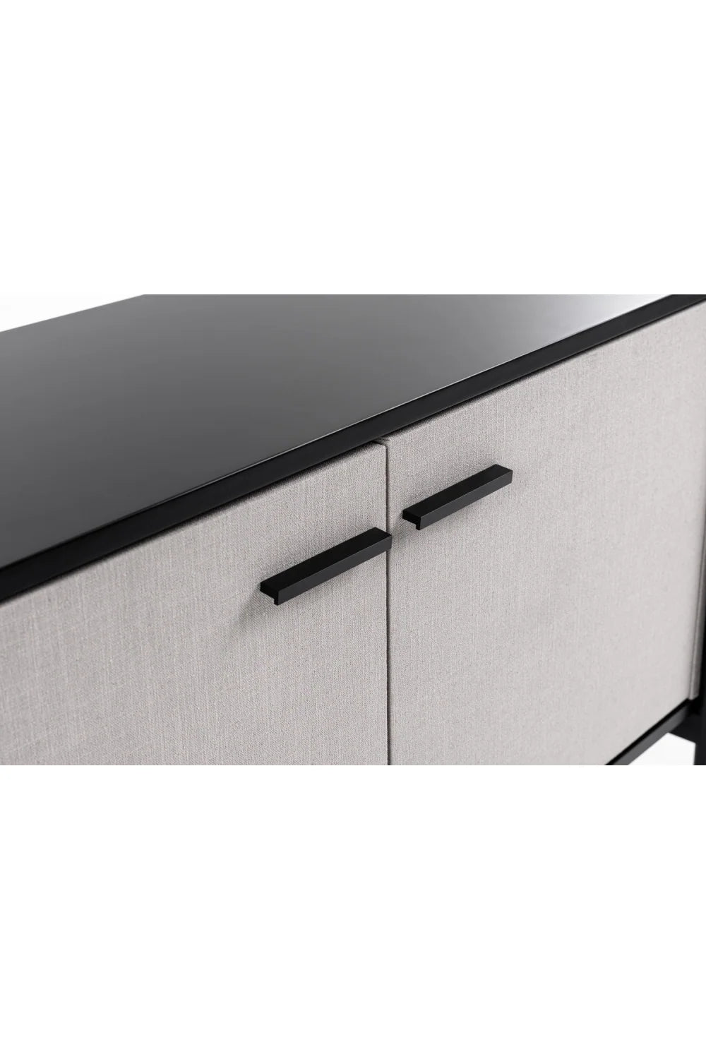 Luxury Beige Fabric 2-Door Sideboard European Style for Villa