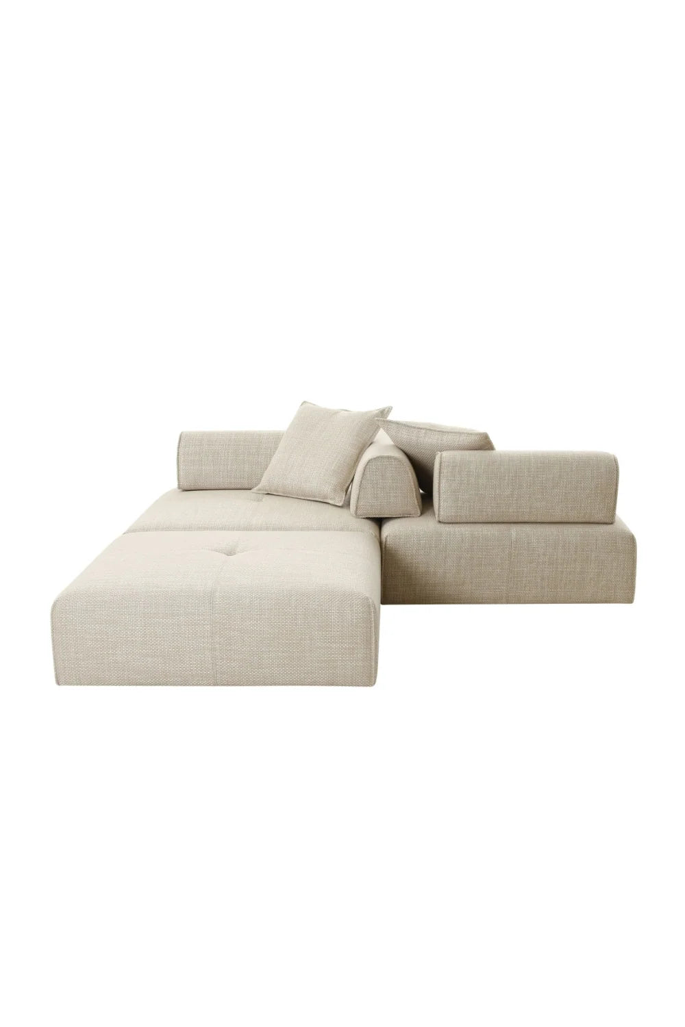 Luxury Beige Fabric Accent Chair Modern European Style for Villa