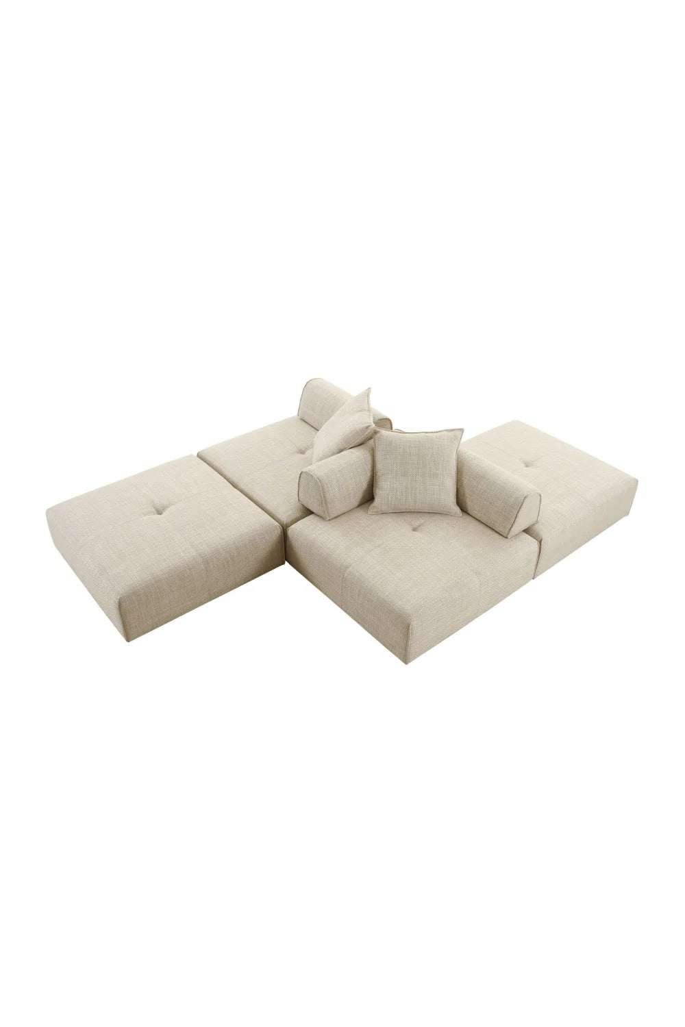 Luxury Beige Fabric Accent Chair Modern European Style for Villa