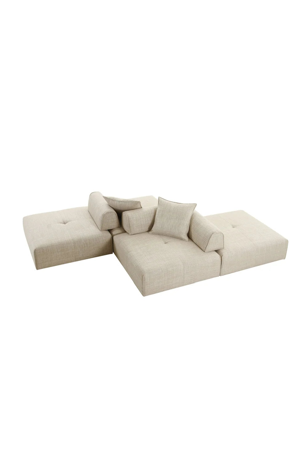 Luxury Beige Fabric Accent Chair Modern European Style for Villa