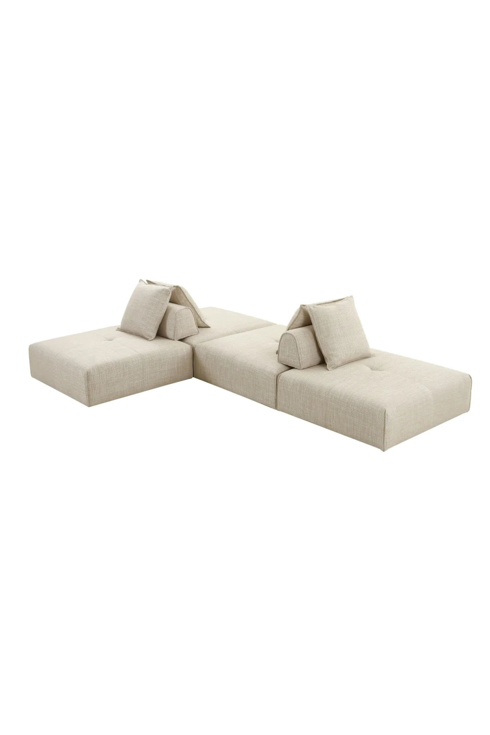 Luxury Beige Fabric Accent Chair Modern European Style for Villa