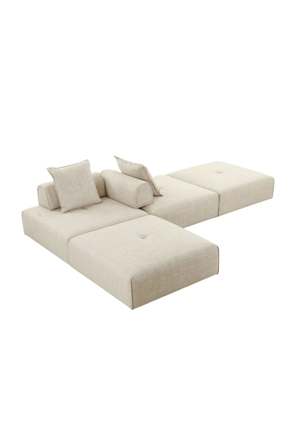 Luxury Beige Fabric Accent Chair Modern European Style for Villa