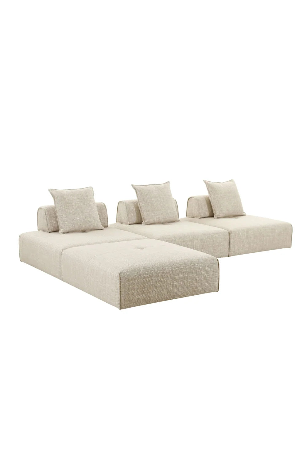 Luxury Beige Fabric Accent Chair Modern European Style for Villa