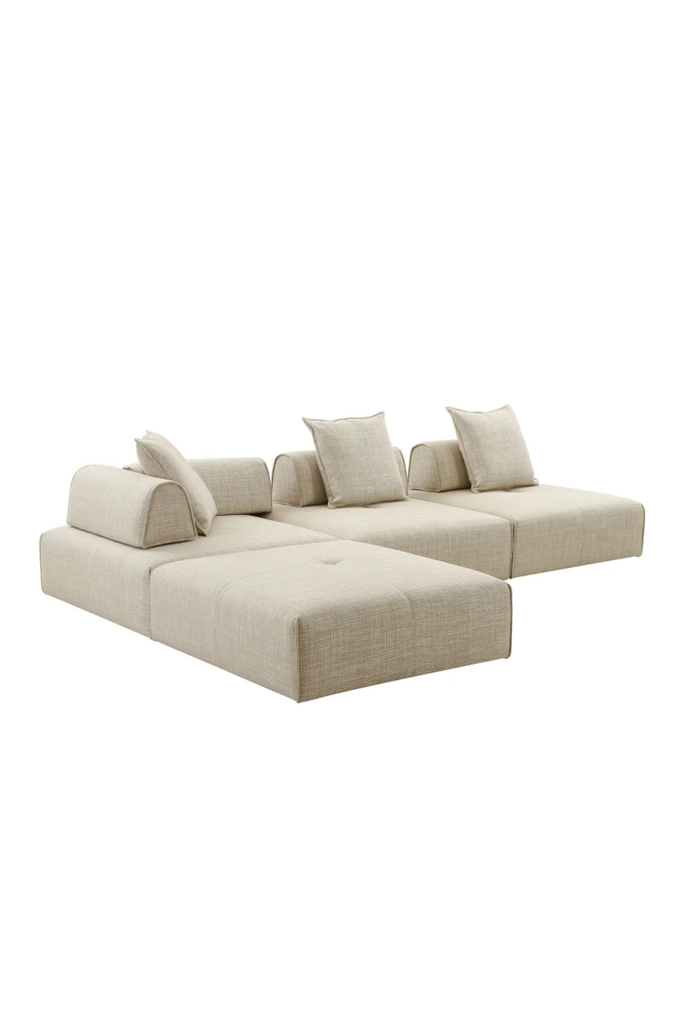 Luxury Beige Fabric Accent Chair Modern European Style for Villa