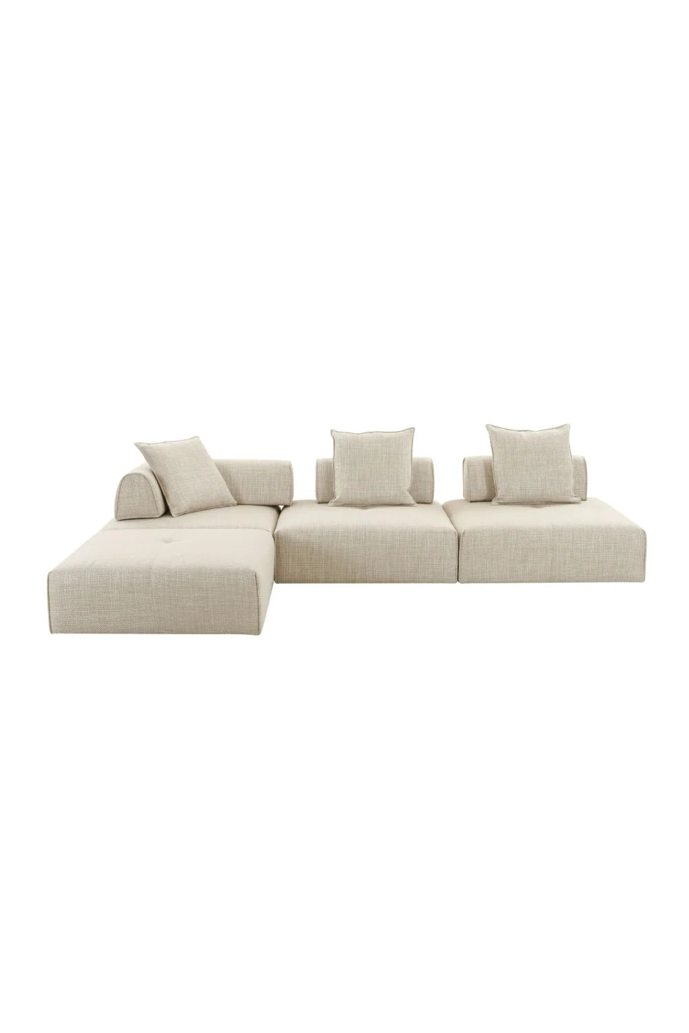 Luxury Beige Fabric Accent Chair Modern European Style for Villa