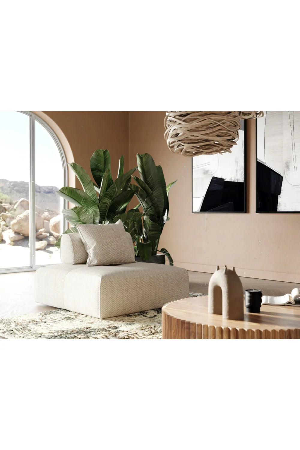 Luxury Beige Fabric Accent Chair Modern European Style for Villa