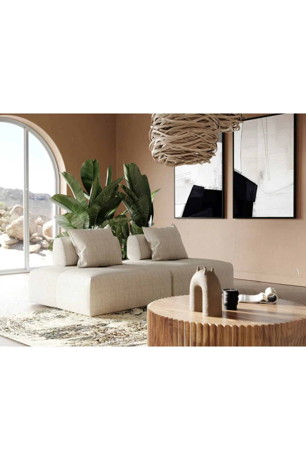 Luxury Beige Fabric Accent Chair Modern European Style for Villa