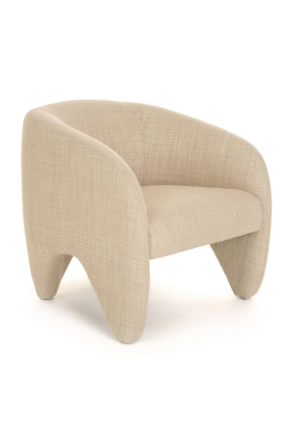 Luxury Beige Fabric Accent Chair Modern Italian Style for Villa