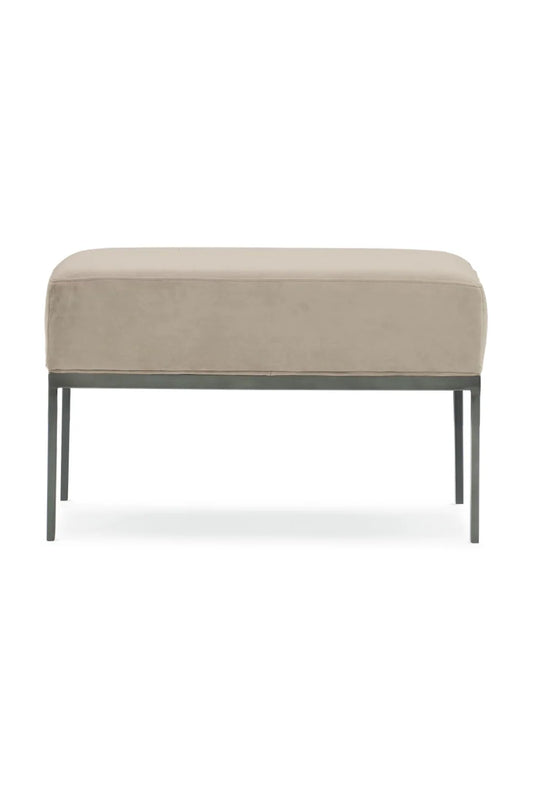 Luxury Beige Fabric Bench European Style for Villa