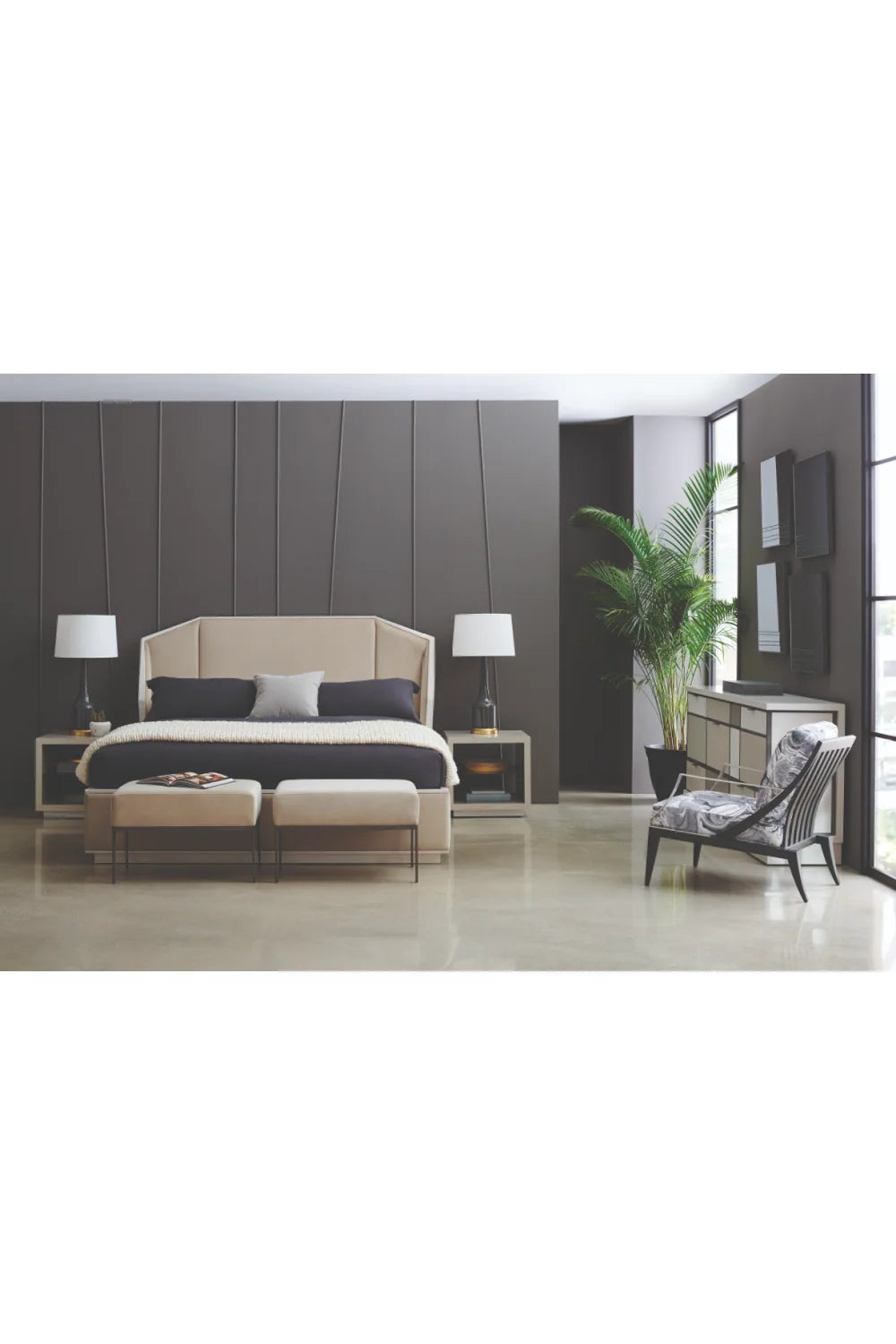 Luxury Beige Fabric Bench European Style for Villa