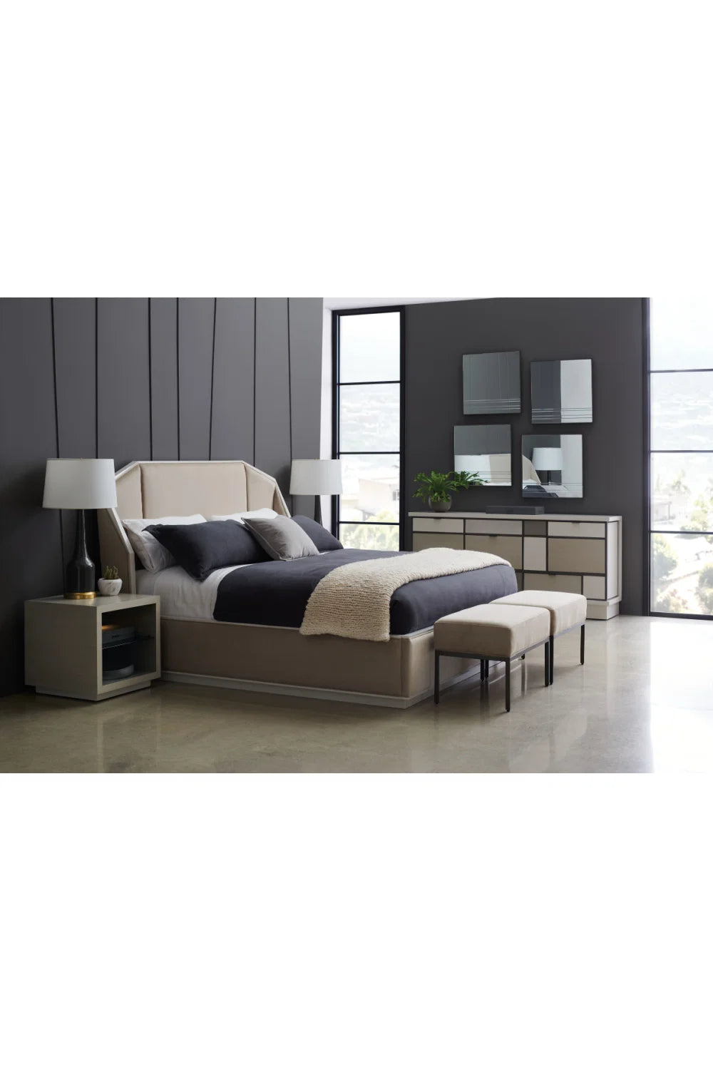 Luxury Beige Fabric Bench European Style for Villa