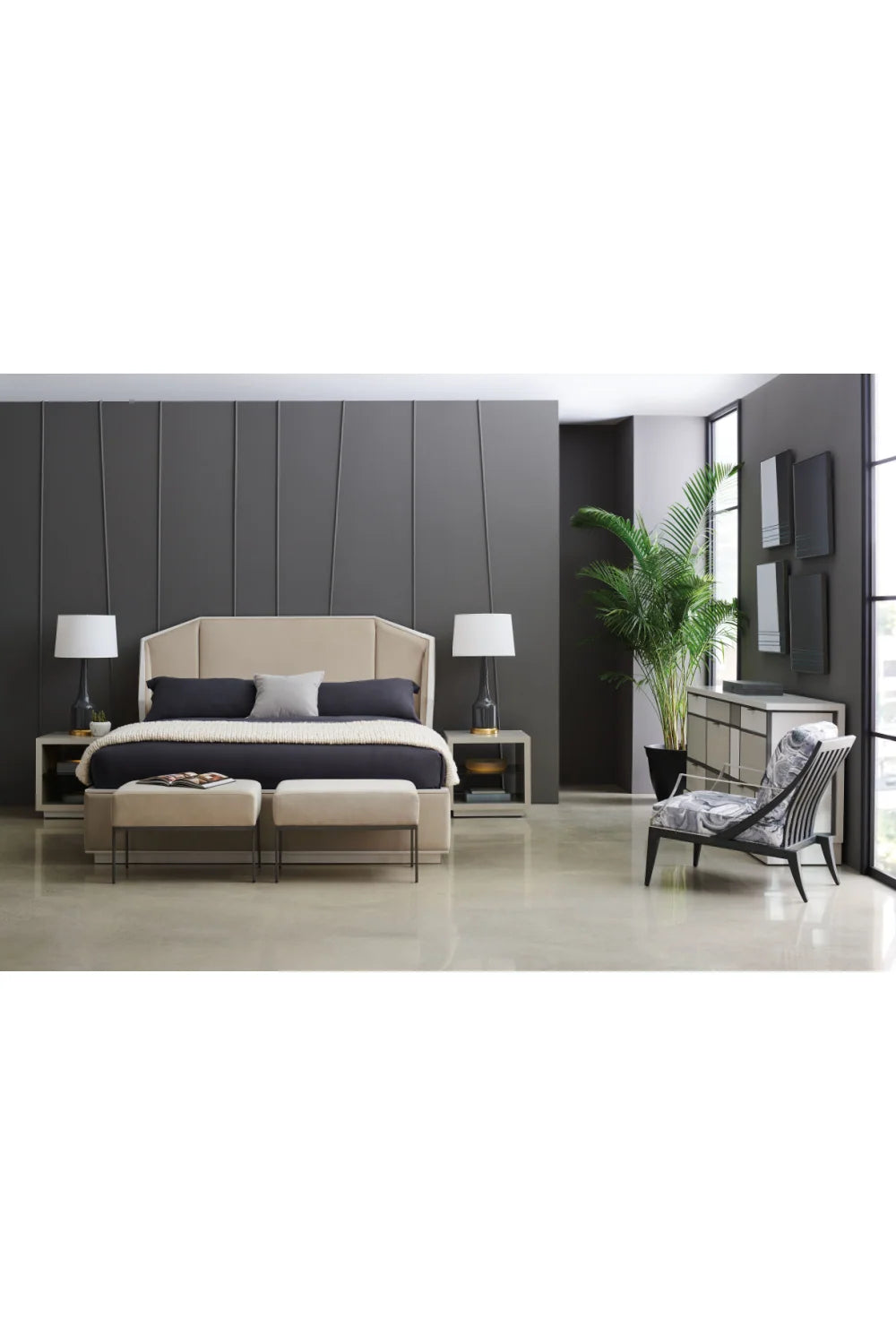 Luxury Beige Fabric Bench European Style for Villa