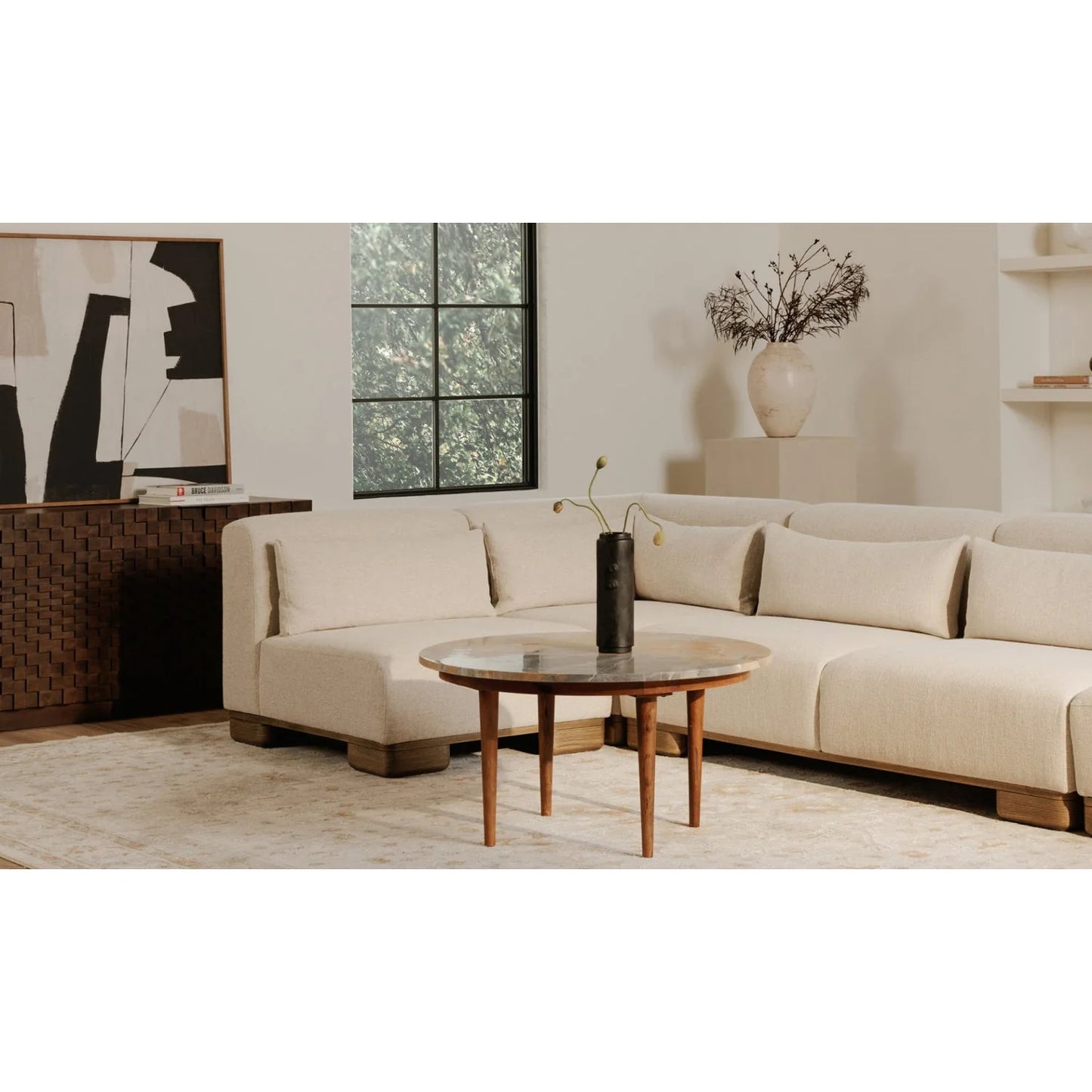 Luxury Beige Fabric Corner Chair Modern Italian Style for Villa
