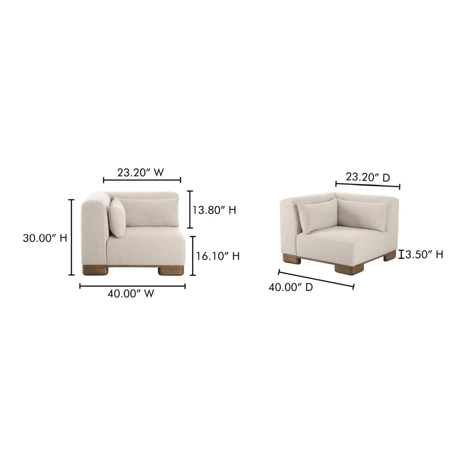 Luxury Beige Fabric Corner Chair Modern Italian Style for Villa
